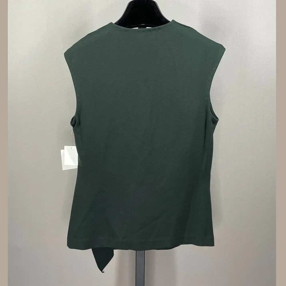 NEW! ANNE KLEIN FOREST GREEN CASCADE RUFFLE TOP! WOMENS 8! - Picture 9 of 12